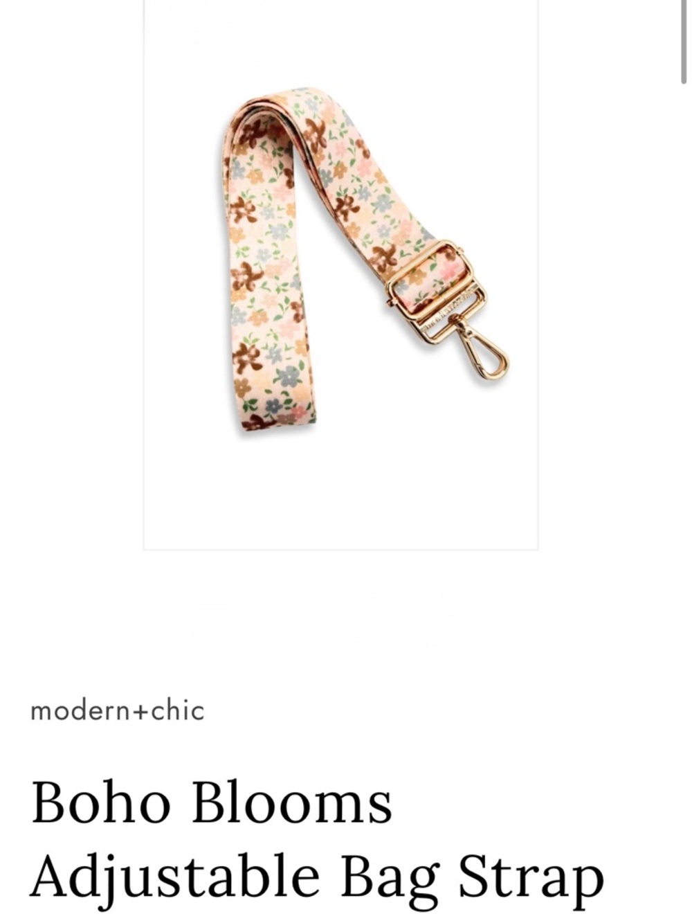 Modern+Chic Boho Blooms Adjustable Bag Strap